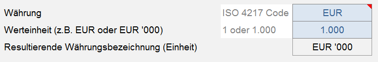Währungswahl